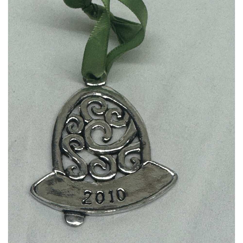 Basic Spirit Pewter 2010 Bell Ornament Christmas Tree Decoration 2.5" Metal